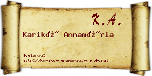 Karikó Annamária névjegykártya